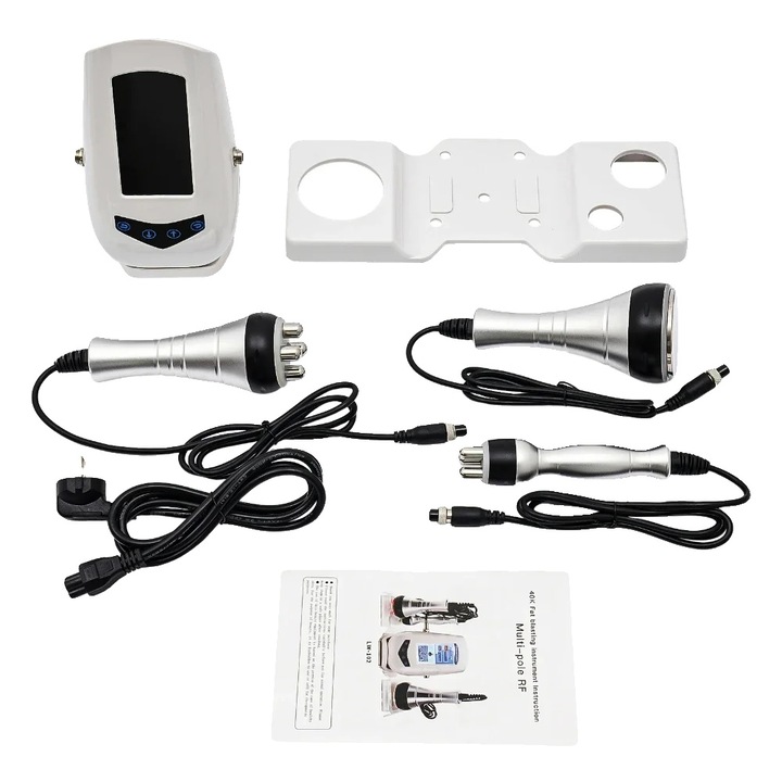 Апарат за отслабване на тяло, Ултразвукова кавитация, RF технология, черен/сребрист