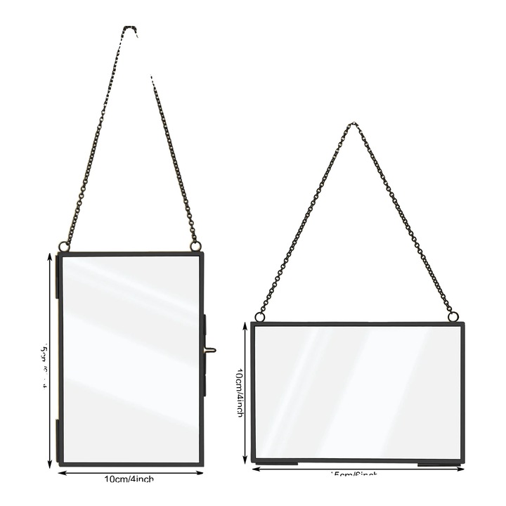 Set rame de expunere elegante, pentru flori uscate, negru, 12 piese