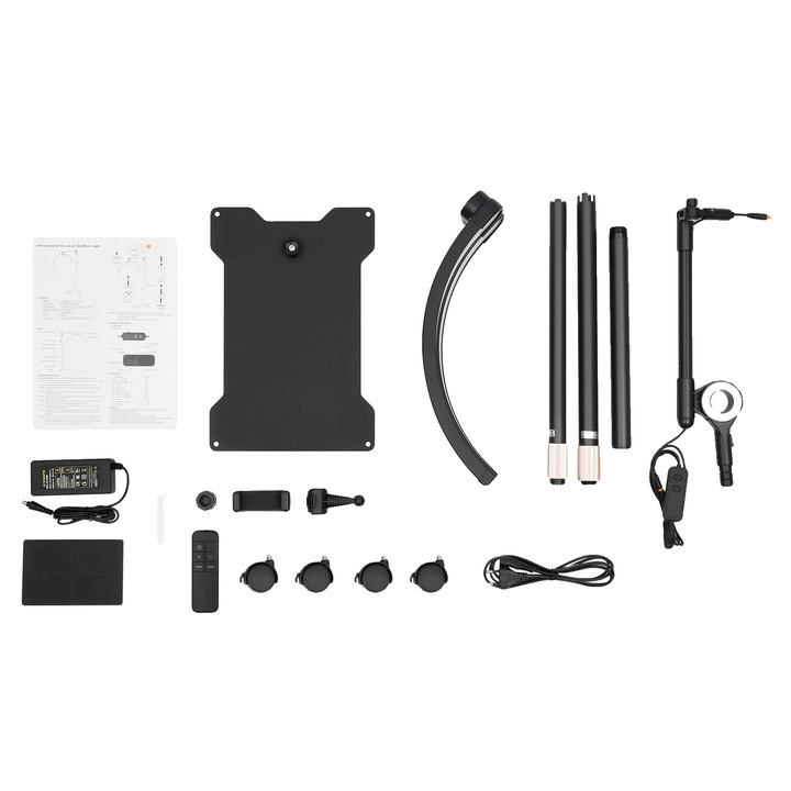 Lumina inelara LED, luminozitate reglabila, telecomanda, negru