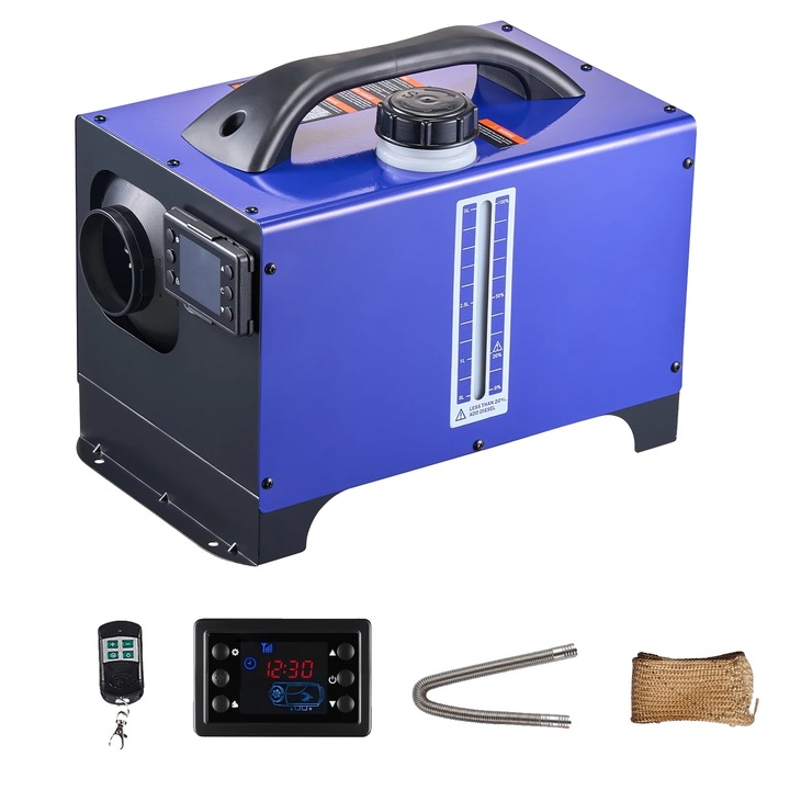 Hordozható dízel légfűtő, vízszintes típusú, energiahatékony, kompakt méret, 1,3 gallon