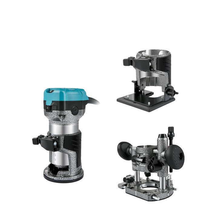 Masina de frezat electrica, 800W, 3 baze, 10000-30000 RPM, design ergonomic