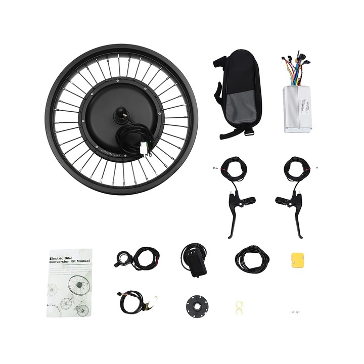 Kit de conversie pentru bicicleta electrica, 1000W, set complet, negru, 20in