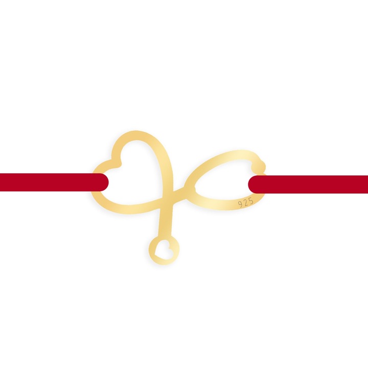 Martisor Bratara Argint Placat Aur 24K Stetoscop Doctor
