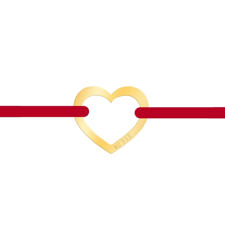 Martisor Bratara Aur 333 8K Contur Inima Mica