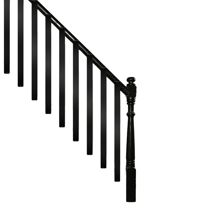 Балюстрада за тераса, алуминий, изчистен дизайн, 76 броя, 29.5 инча, черна