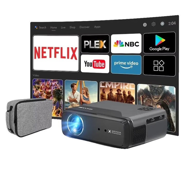 Videoproiector, 4K HDR, design portabil, gri, 33x300 inches