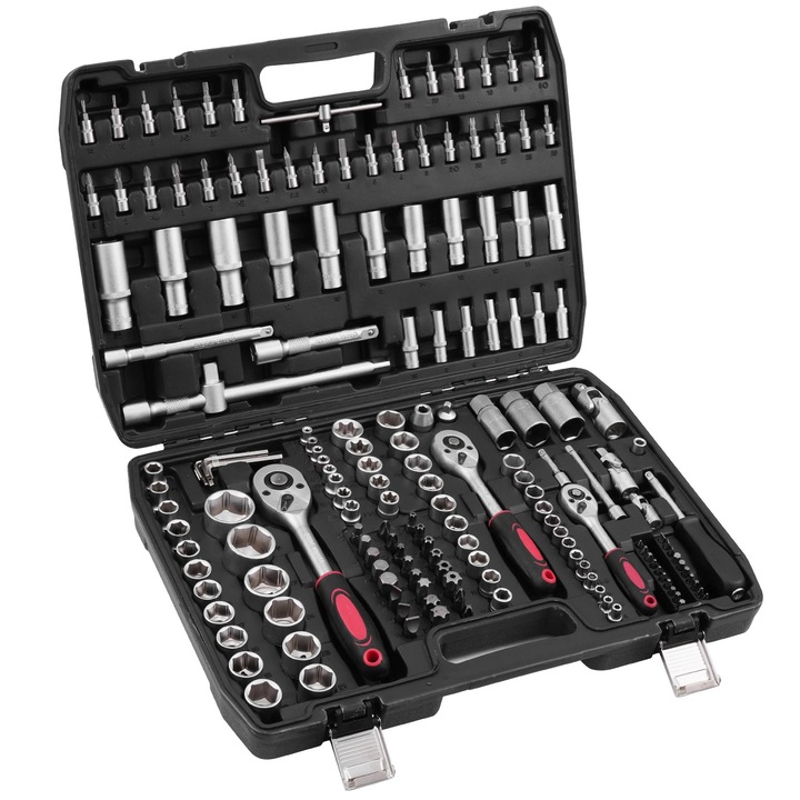 Set trusa chei 172 piese, constructie din otel durabil, design ergonomic, portabilitate usoara