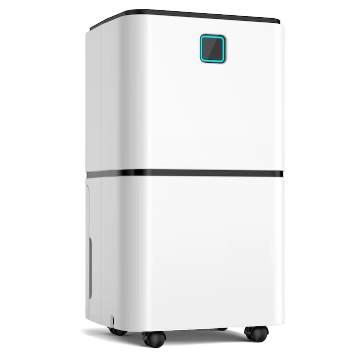 Dezumidificator, Capacitate 35 l/zi, Pentru 40–90 m², Rezervor 5, 5 l, Scurgere continua, Dimensiuni 35, 5×27, 5×52, 2 cm, Alb