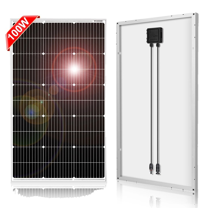 Panou solar set, 100W, 18V, dimensiuni 97x56.5x2.5cm, rezistent la apa