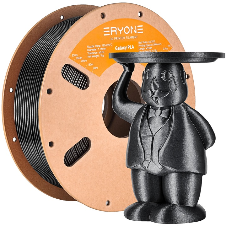 Filament 3D, fekete, 1.75mm, 3KG, széles körű kompatibilitás, kivételes nyomtatási minőség
