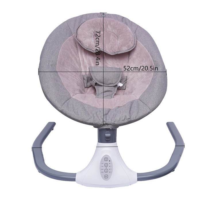 Balansoar pentru bebelusi, cu telecomanda, gri, 0-18 luni, capacitate 20 kg, dimensiuni 4x3.8kg