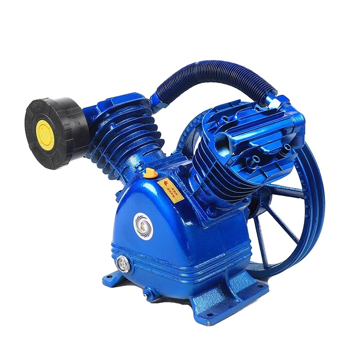 Pompa compresor de aer, 2 cilindri, eficienta ridicata, albastra, 4KW, 850rpm