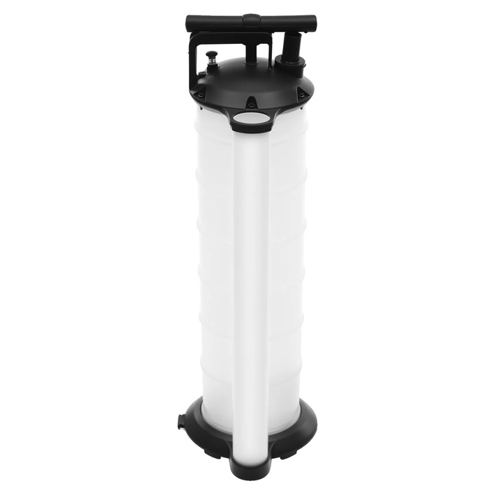 Pompa manuala pentru extractie ulei, rezervor 6,8 L (1,8 gal), din PP, sistem 4 furtunuri 4/6/8/10 mm, alb