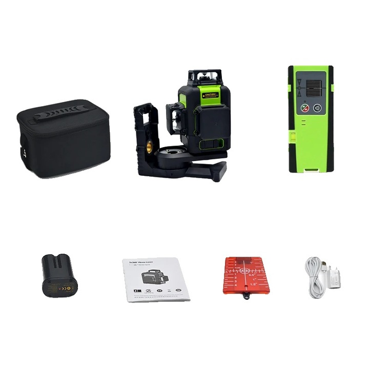 Nivela laser, 12 linii, alimentare cu baterie reincarcabila, 21x17x16cm, IP54