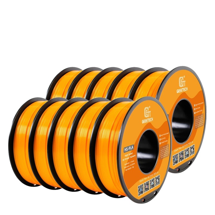 Filament 3D, nagy teljesítmény, továbbfejlesztett minőség, narancssárga, 1.75mm