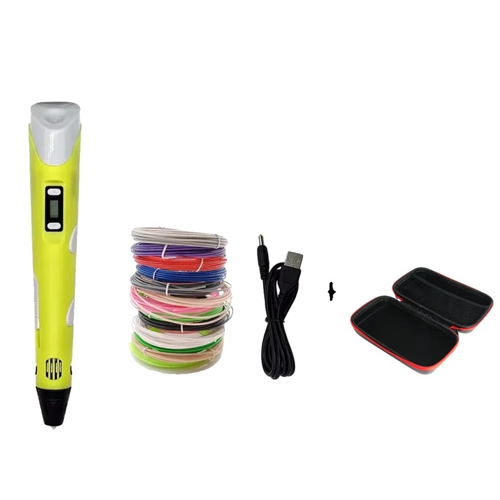 3D toll, sárga, 9M PLA, állítható sebesség