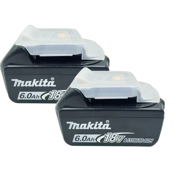 Baterie litiu-ion 6000mAh, 18V, set 2 bucati, protectie la supraincarcare si supraincalzire