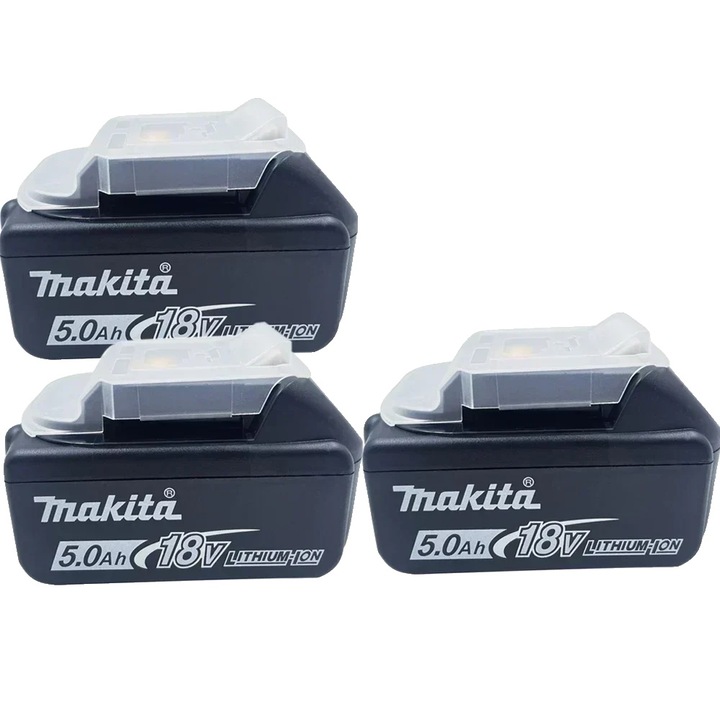 Baterie litiu-ion 6000mAh, 18V, set 3 bucati, protectie la supraincarcare si supraincalzire