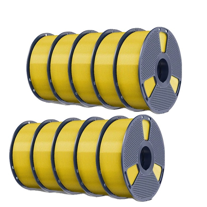 Filament 3D, PLA+, 1.75mm, Galben Transparent, 1kg