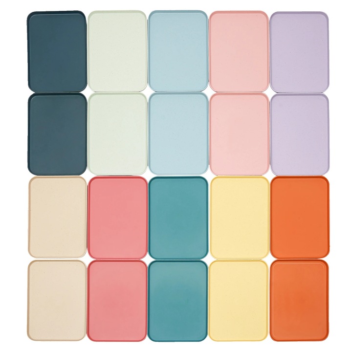 Set de 20 tavi servire, design stivuibil, sigure pentru masina de spalat vase, 31x22cm