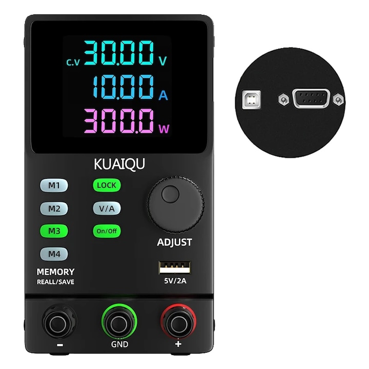 Захранване DC, 30V10A, програмируемо, USB контрол, 150-500 VA, 3 A, комплект памет