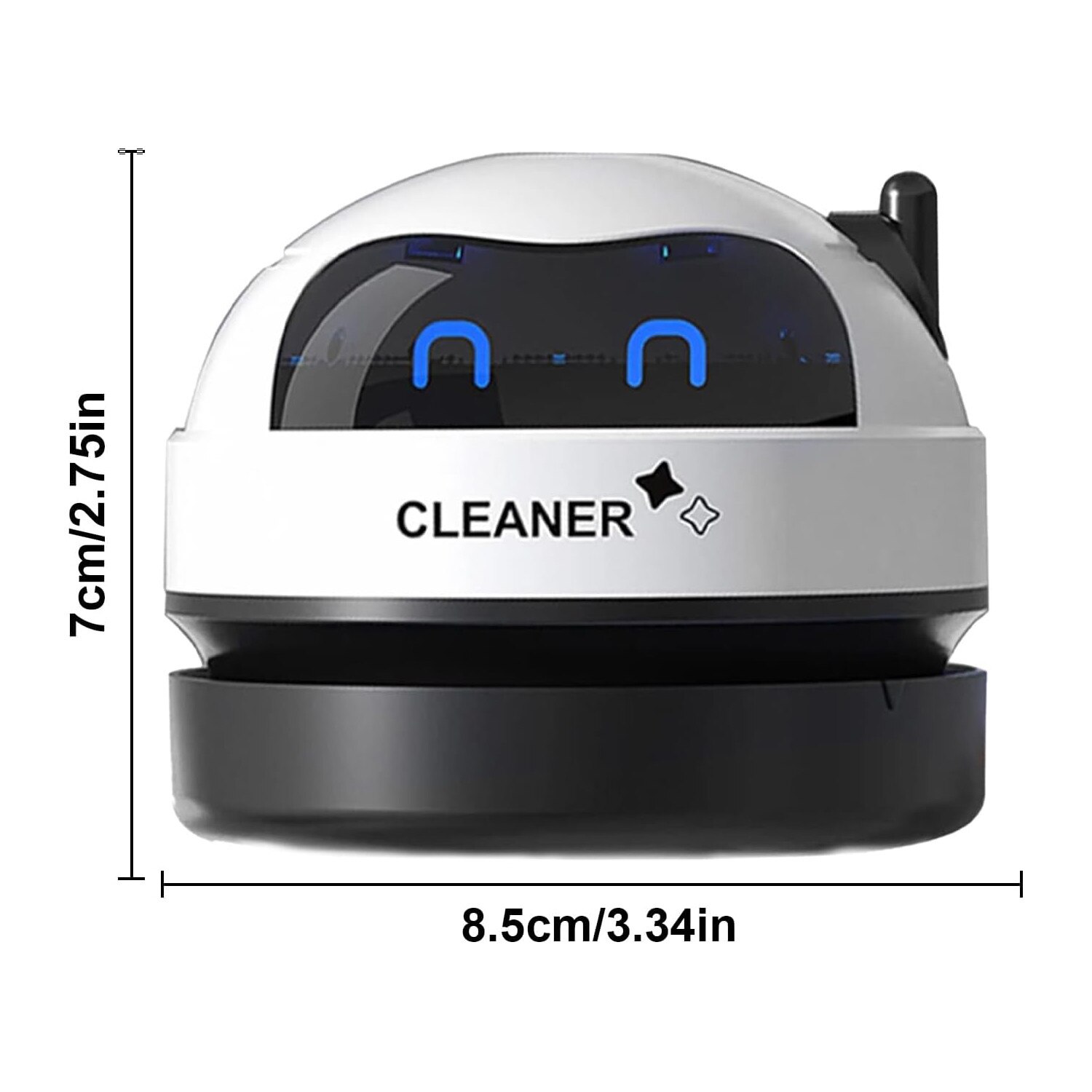 Mini aspirator fara fir, Detasabil si lavabil, Rotire 360°, Portabil, USB, Potrivit pentru tastatura, praf, resturi de hartie, 500mAh, Negru/Alb