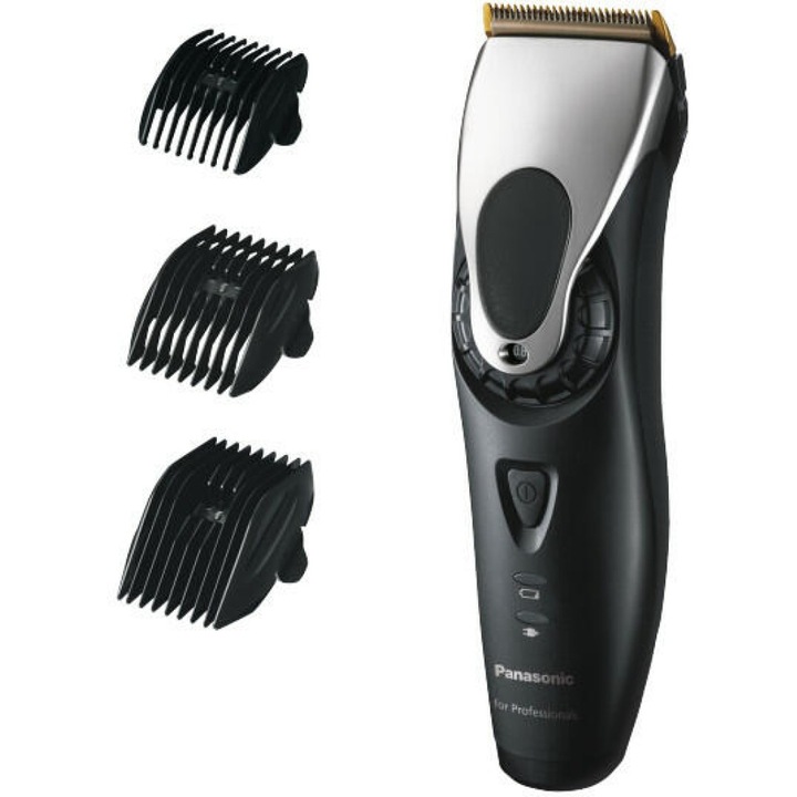 Професионална машинка за подстригване Panasonic ER-HGP65K803, ергономичен дизайн, 50 минути автономност, 4 степени на подстригване, черна