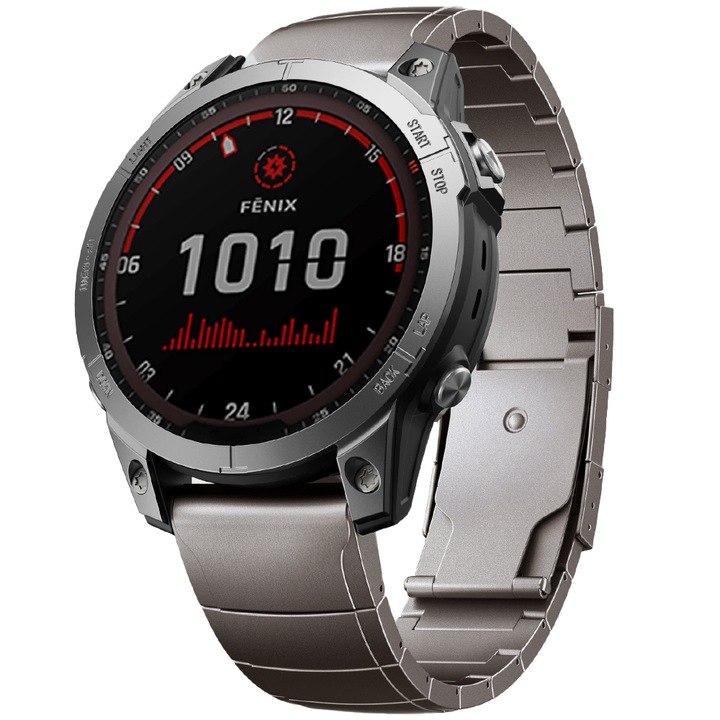 Curea din titan de 22 mm compatibila cu Fenix ​​8 47 mm/E 47 mm/7/6 Pro/5 Plus/EPIX 2, curea de ceas de 26 mm pentru Fenix ​​8 51 mm/Enduro 3 51 mm/7X Pro titan 26mm