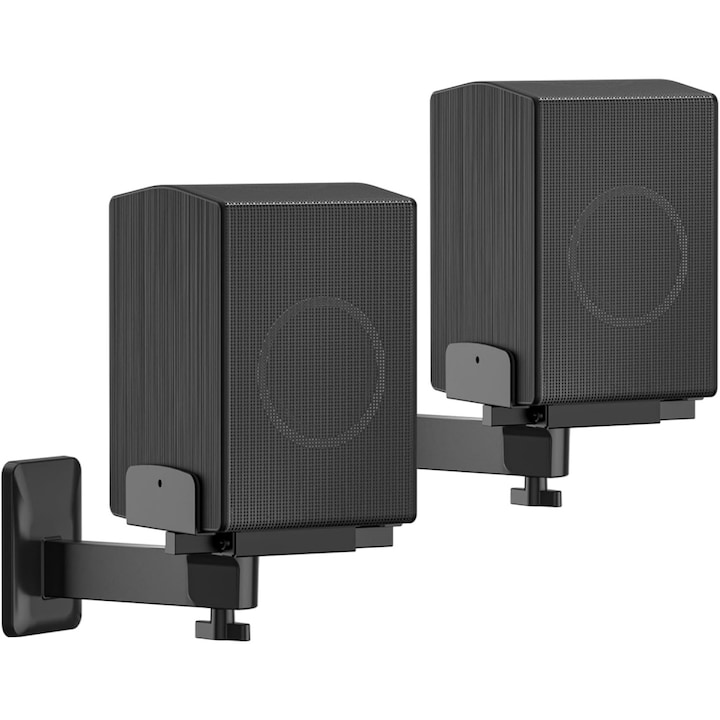 Suport de perete pentru difuzoare Walalla, reglabil, pentru difuzoare Samsung, 5-11", 22,5 kg, design modern, pentru coliere de cablu HW-Q990D/HW-Q990C/HW-QS700F/HW-Q800F/HW-Q900F/HW-Q600F WR