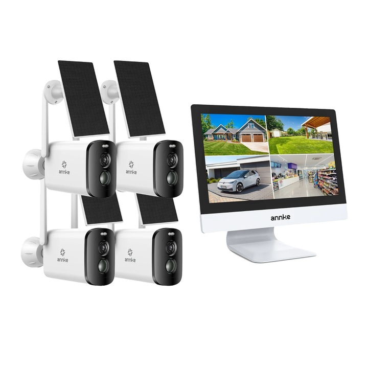 Kamera megfigyelő, 4MP, fejlett éjjellátó, 4 darabos készlet, 81BL, 5000mAh