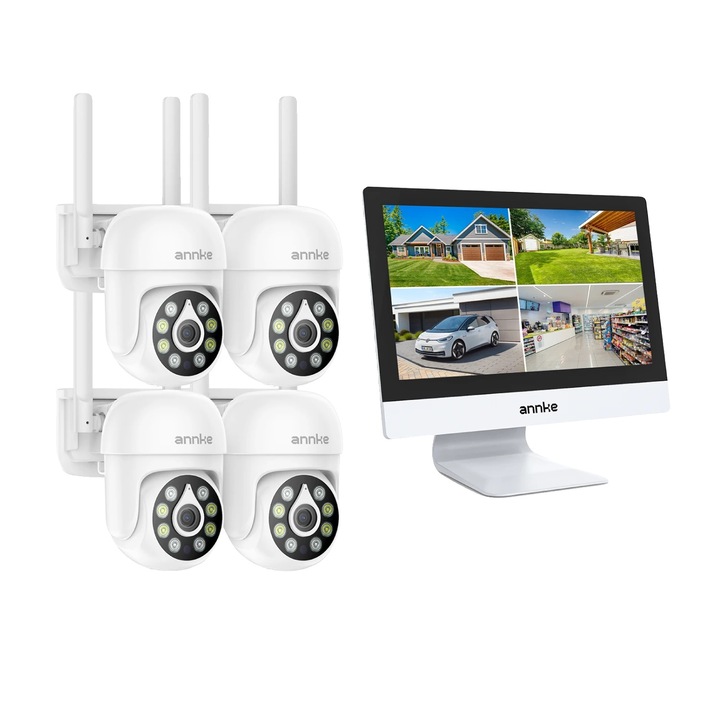 Megfigyelő kamera, 4MP, pan-tilt funkció, időjárásálló, 4 darabos készlet