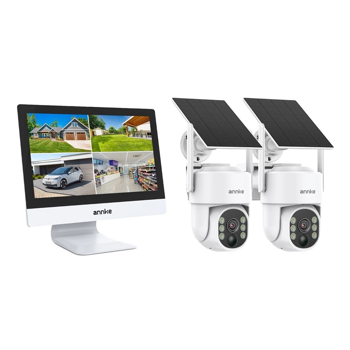 Camera de supraveghere, annke, 4MP, viziune nocturna avansata, set 2 bucati, 9000mAh