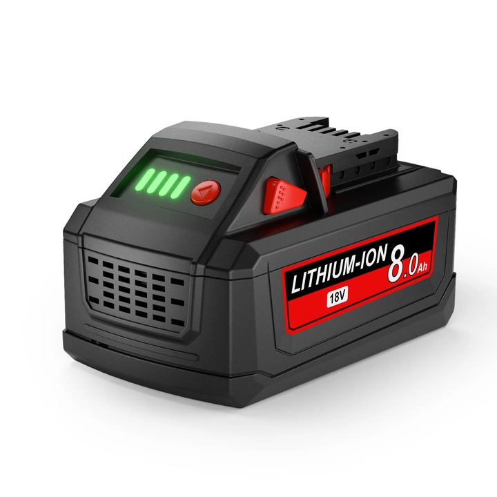 Acumulator 18V M18, baterie de schimb pentru scule electrice, Li-ion, 8Ah 8000mAh, compatibil cu 48-11-1860/1850/1840, 1 buc