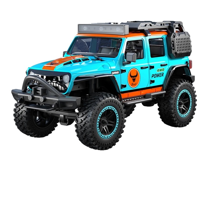 Távirányítós autó, 4WD, terepképességek, 1:20, kék, komplett szett