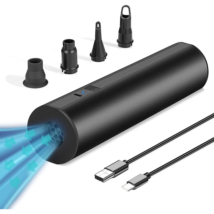 Elektromos pumpa, hosszú akkumulátor-élettartam, Type-C töltés, fekete