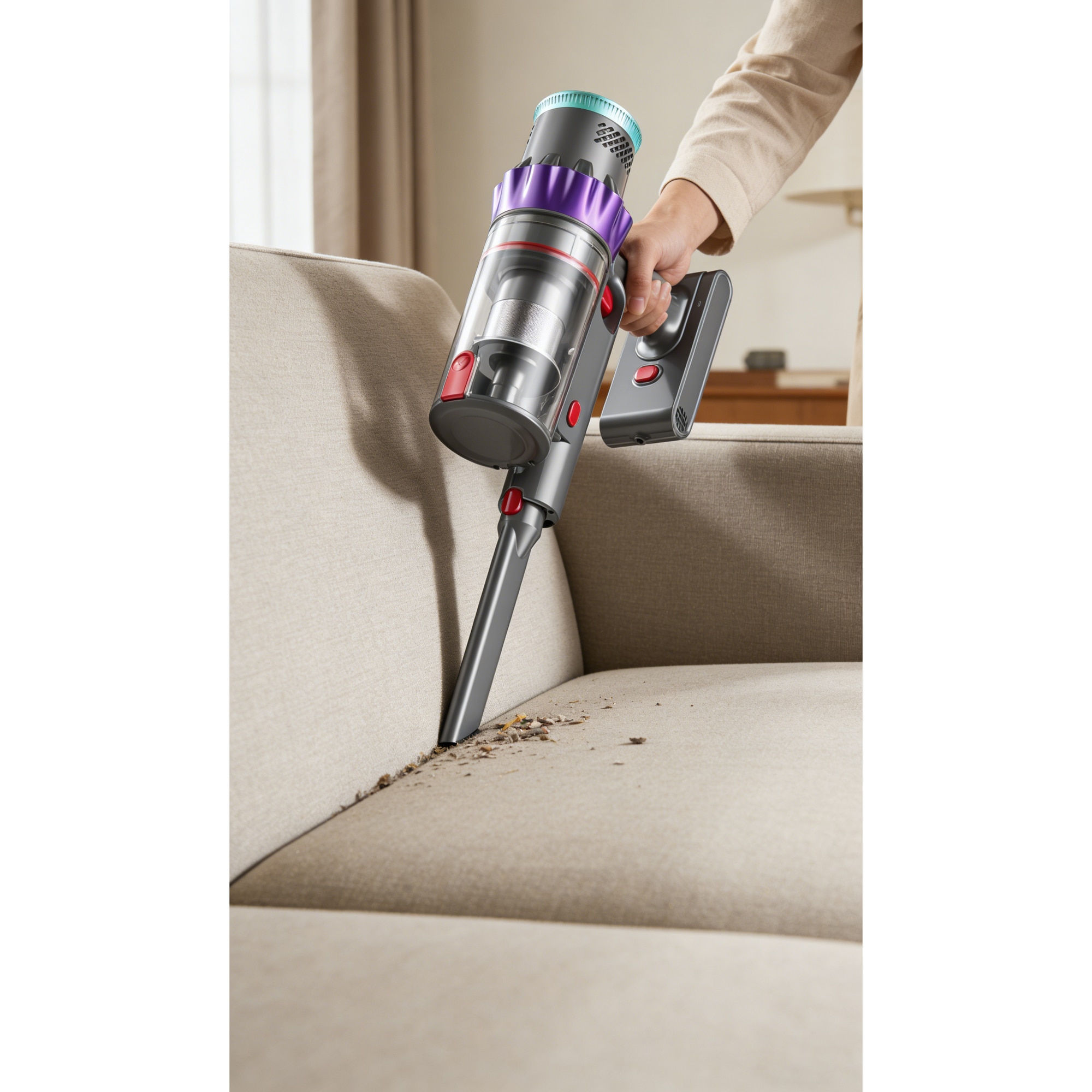 Aspirator Wireless - Pinico-S7 - cu 550W/48kPa - 60min Autonomie, Sensoare Inteligente, Ecran Touch, Perie V-Flex - Curateaza Toate Suprafeele Fara Efort