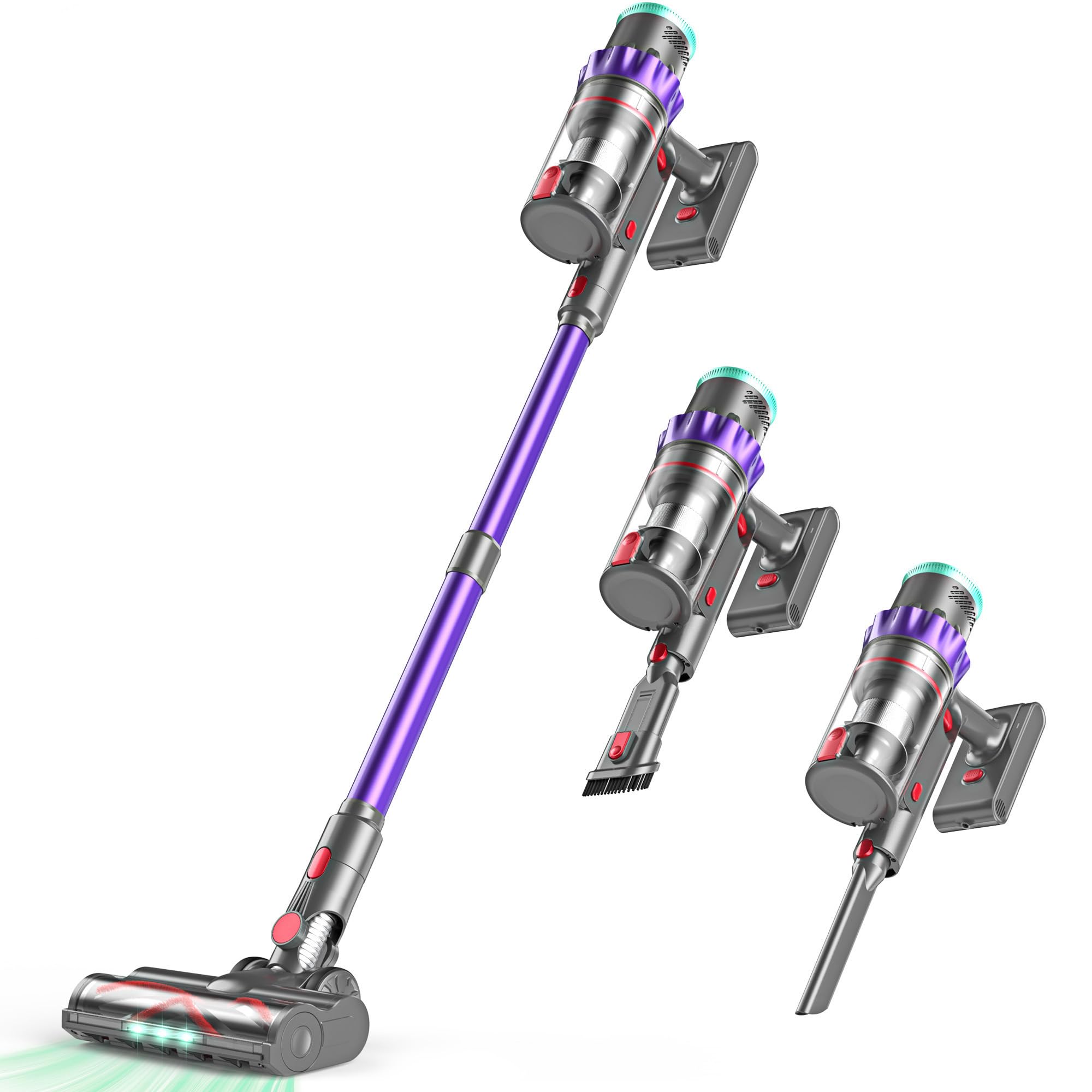 Aspirator Wireless - Pinico-S7 - cu 550W/48kPa - 60min Autonomie, Sensoare Inteligente, Ecran Touch, Perie V-Flex - Curateaza Toate Suprafeele Fara Efort