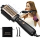 Pieptene cu aer cald BEAUTYOVO, 3-in-1 Hot Air Brush, reglare in trei viteze, portabil, temperatura constanta pentru ingrijirea parului, Negru si Aur