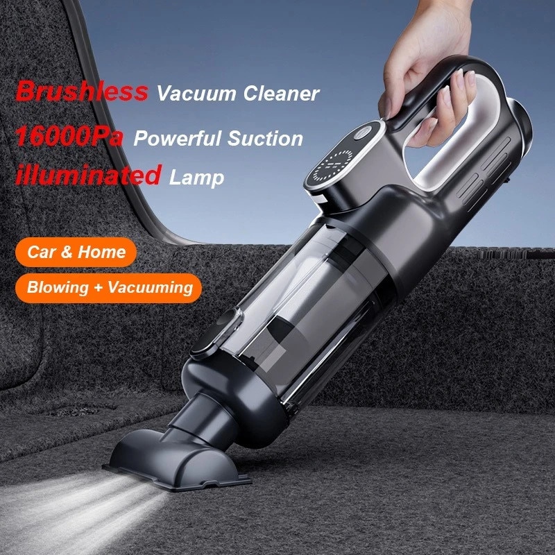 Aspirator portabil fara fir, putere de aspiratie 18000Pa, capacitate baterie 6000mAh, dimensiuni mini