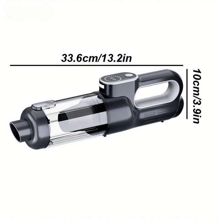Aspirator portabil fara fir, 16 KPa putere de aspiratie, 0.3-0.4 L recipient de praf, incarcare USB