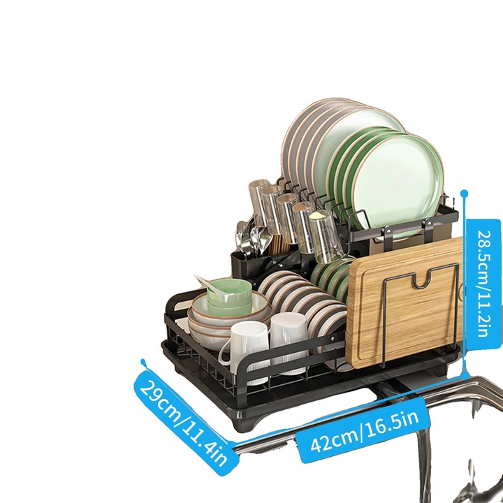 Scurgator vase, tip B, design compact, otel carbon, 42x30x29cm