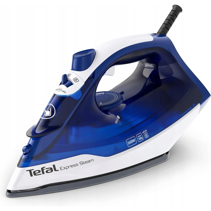 Fier de călcat cu aburi Tefal, 2400W, 40g/min, jet 180g/min, culoare albă, rezervor 270ml