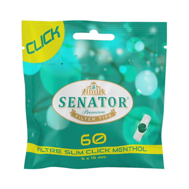Filtre rulat Senator - 6 mm Slim CLICK Menthol (60)