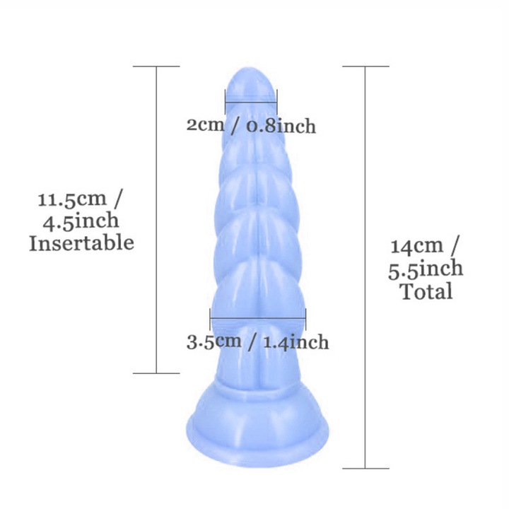 Анален дилдо от желе с вендуза, Mimimo, син, за мъже и жени