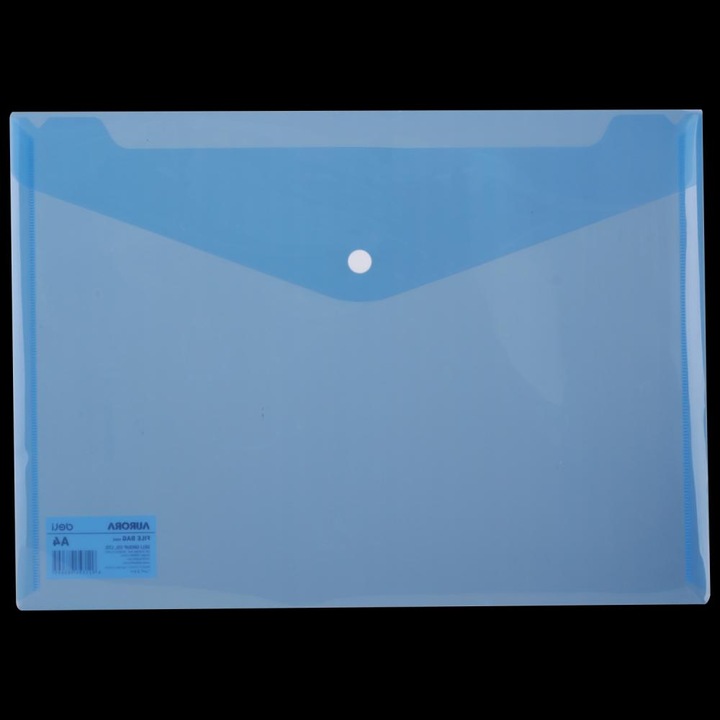 Mapa din plastic, A4, albastră, inchidere cu buton, Deli