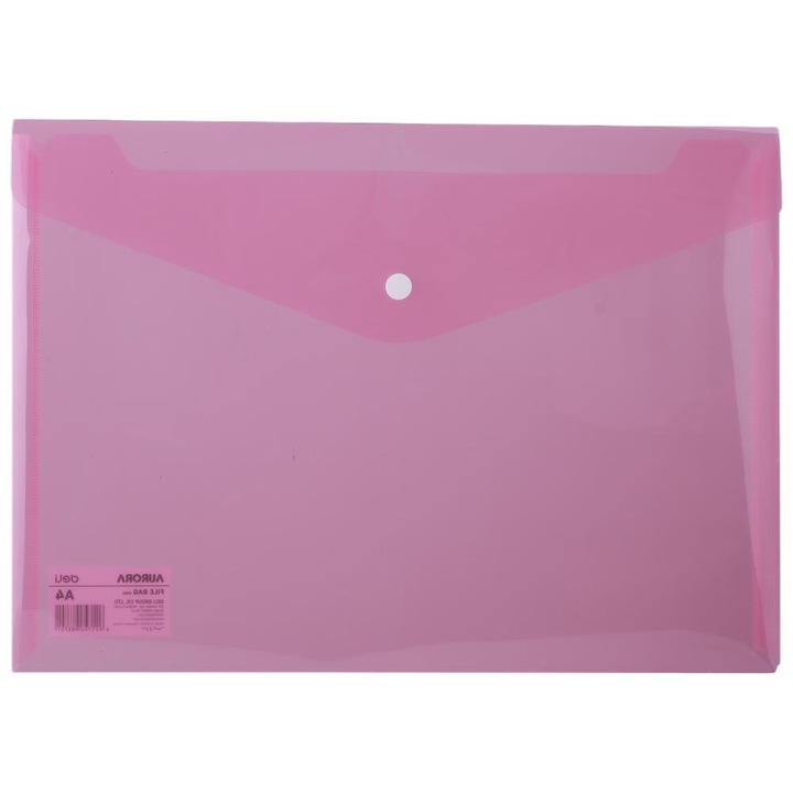 Mapă plastic A4 roșie cu buton Deli