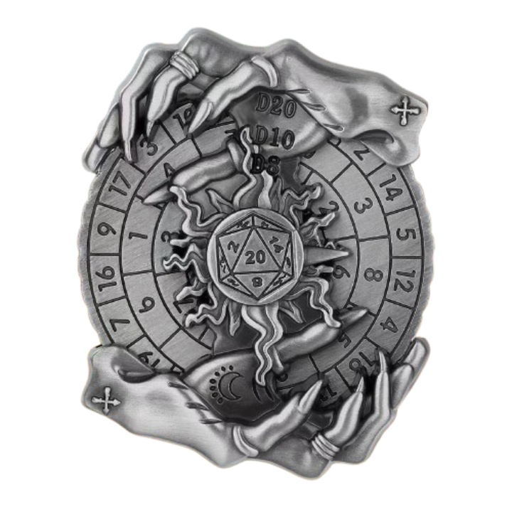 Fidget Spinner Ruleta 7 in 1 - Zavoare Metalice DND (Stil Mana Magica de Vrajitor)