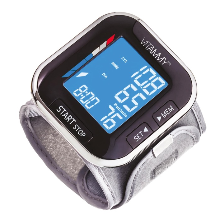 Tensiometru de încheietură Vitammy SMART 0.7, memorie 60 măsurări, detectare aritmie, 13.5x21.5cm
