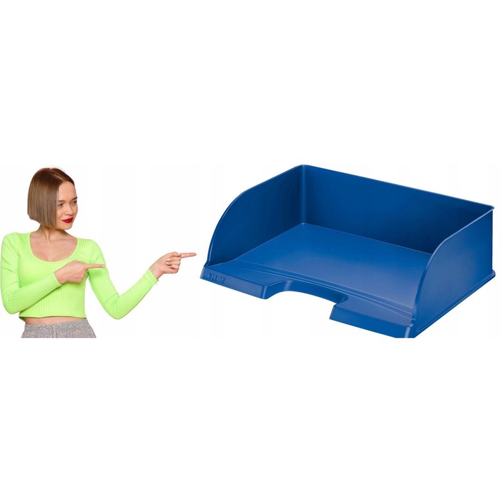 Leitz Plus Jumbo iratrendező tálca, kék, A4, 363x103x273mm, hosszú oldali behelyezés