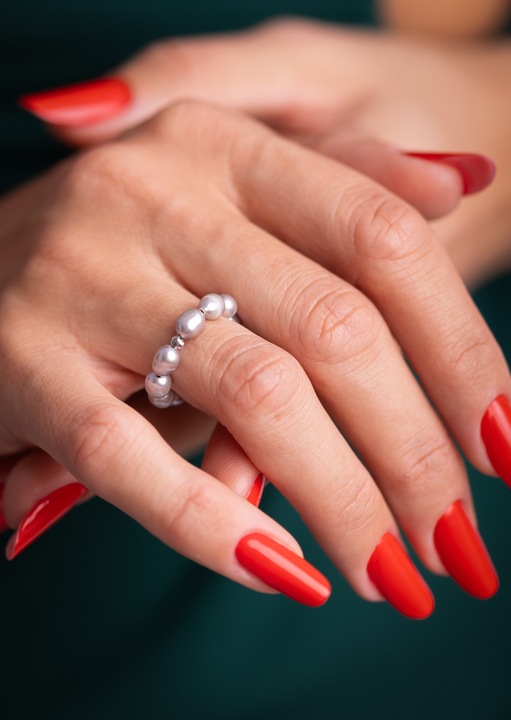 Inele femei, Rain Jewelry, handmade, perle de cultura, argint 925, gri